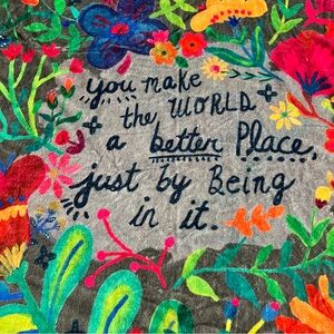 NATURAL LIFE Vibrant Multicolor Floral Blanket